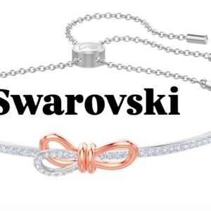 Swarovski  Lifelong Bow bangle Bow, White, Mixed metal finish  NWT/NIB
